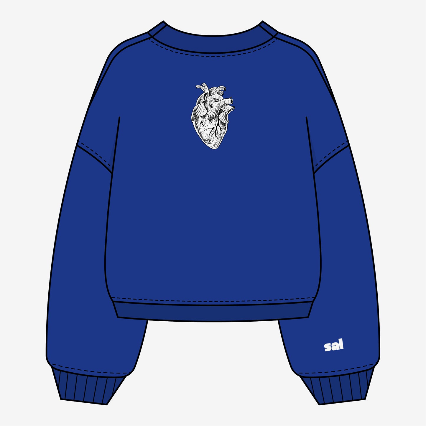 Blue Hoodie "Human heart inside"