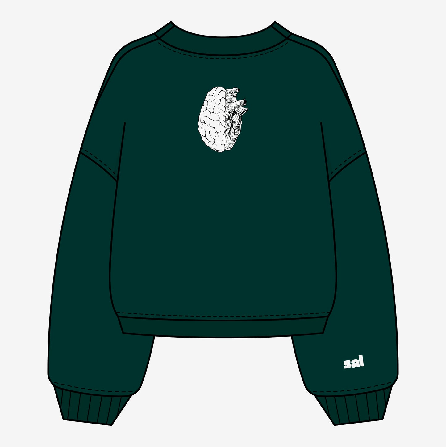 Green Hoodie "A full heart, beats stronger"